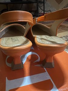 Vibrant Orange Slingback Heels