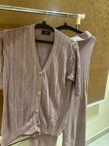M SIZE Knit Cardigan &amp; Pants Set( avoid measuremen