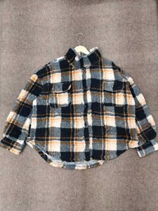 Plaid Fleece Shirt Jacket