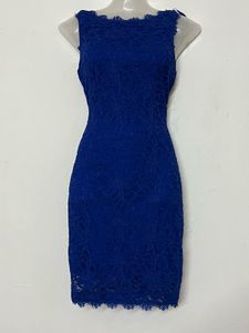 branded Elegant Royal Blue Lace Dress