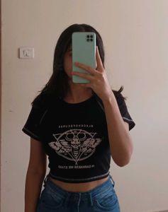 set of 2 raglan print crop top