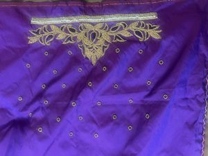 Purple Embroidered Blouse Fabric
