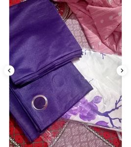 Floral &amp; Solid Purple Curtains