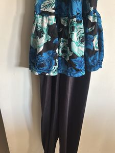 Blue Floral Print Swimsuit