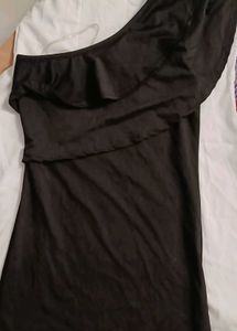 Black one Shoulder Mini Dress/Top
