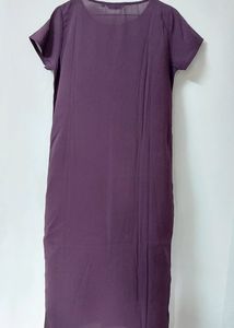 Dark Wine colored Kurta with front slit