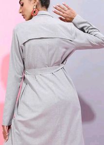 Chic Grey Trench Coat size S