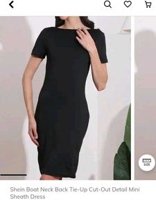 Shein Black Back Tie Cut-Out Mini Dress