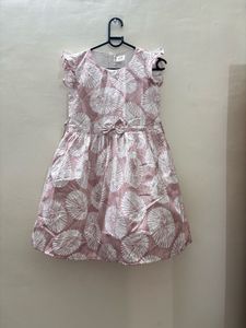 Girls Pink Floral Print Dress