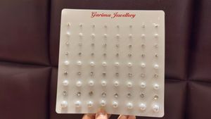 Pearl &amp; Crystal Stud Earring Set