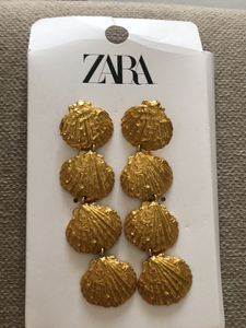 Brand New Zara Metallic Shell Earrings