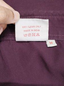 Women's wine Button-Up Shirt