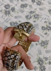 Exquisite Bangle with White Stones &amp; Blue Accents