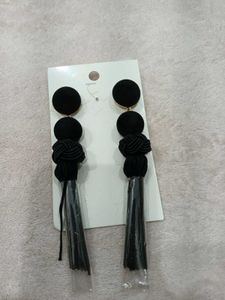 H&M Black Tassel Drop Earrings