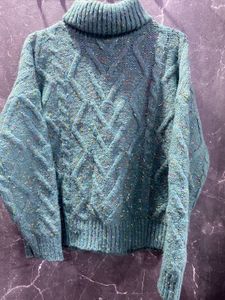 Cozy Teal Turtleneck Sweater