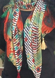 Multicolored Scarf With Tassels Fashion Scarves