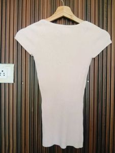 Soft Ribbed V-Neck T-Shirt