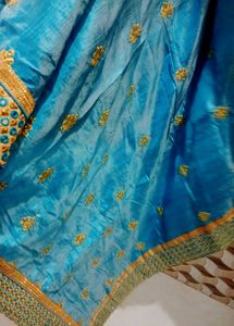 Embroidery Border Mirror Work Saree