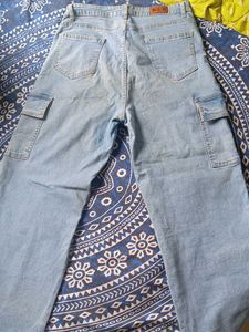 Light Wash Cargo Jeans