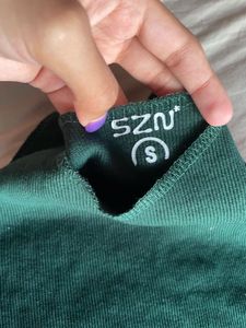 SZN Ribbed Green Crop Tank Top