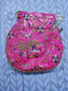 New..unused Potli Bag.. Indian Women's Handmade Embroidered Clutch..