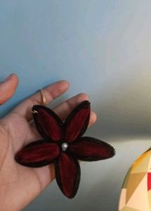 Red Velvet Flower Keychain/Bag Charm