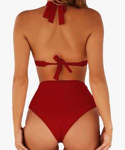 Red High-Waisted Bikini