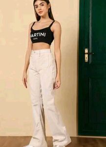 Shein Spaghetti Strap Typographic Chest PrintCrop