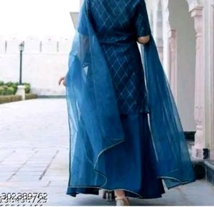 Elegant Blue sarara Set with Dupatta 💙