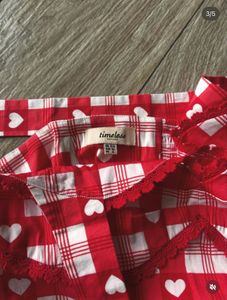 Red Gingham Heart Print Co-ord Set