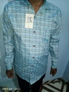 Men's Blue Plaid Casual Shirt