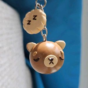 Sleepy Brown Bear Keychain 🐻 💤
