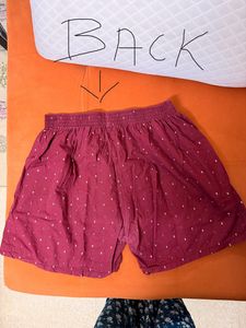 Maroon Printed Boxer Shorts