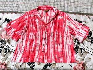 Vibrant Tie-Dye Button-Up Blouse