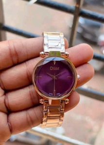 Elegant Purple Dial Rose Gold Watch
