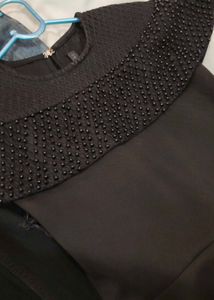 cottage theme black mini dress