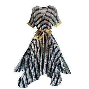 Boho Geometric Print Midi Dress