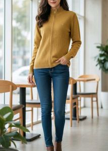 Zip-Up Knit Sweater