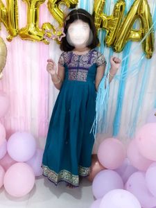 Traditional Cotton Silk Long Dress for Girl 4-7age