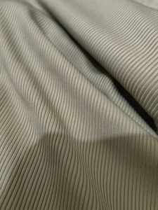 Beige Ribbed Zip-Up Mock Neck Top