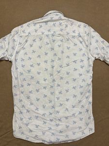 Men's White Printed Short Sleeve Shirt