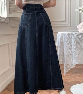 Classic Blue Denim A-Line Skirt