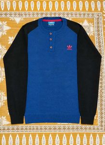 Men's Blue &amp; Black Adidas Sweater