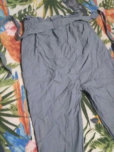 Stylish Grey Tie-Waist Pants