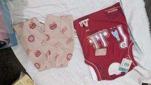 Cute Baby Dress Set | Maroon Top &amp; Printed Bottom