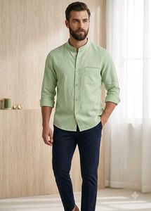 🟢 Pastel Mint Green Shirting Fabric (2M) 🧵✨