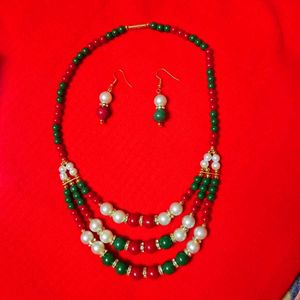 Elegant Multi-Layered Necklace &amp; Earring Set