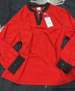 Vibrant Red Long Sleeve Top