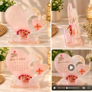 Heart Shape Anniversary Desk Calendar