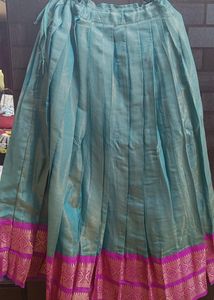 vibrant pink with blue half saree